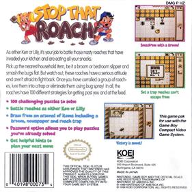 Stop That Roach! - Box - Back Image
