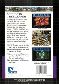 Shining in the Darkness - Box - Back Image