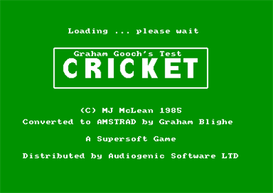Graham Gooch's Test Cricket  - Screenshot - Game Title Image