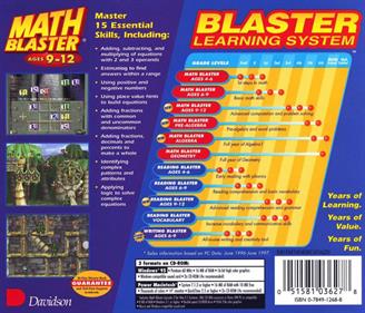 Math Blaster Ages 9-12 - Box - Back Image
