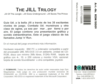 Jill of the Jungle: The Complete Trilogy - Box - Back Image