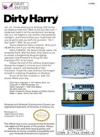 Dirty Harry - Box - Back Image
