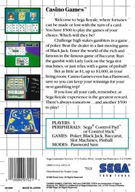 Casino Games - Box - Back Image