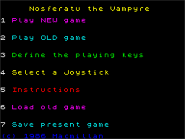 Nosferatu the Vampyre - Screenshot - Game Select Image