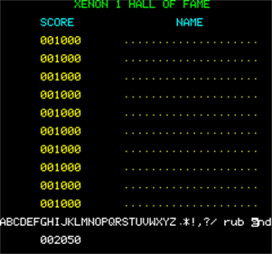 Xenon 1 - Screenshot - High Scores Image