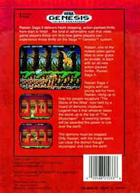 Rastan Saga II - Box - Back Image