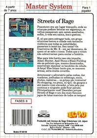 Streets of Rage - Box - Back Image