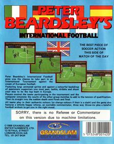 Peter Beardsley's International Football  - Box - Back Image
