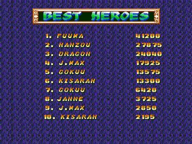 World Heroes Supreme Justice Extra - Screenshot - High Scores Image
