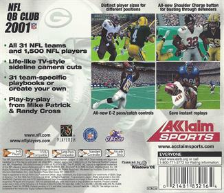 NFL QB Club 2001 - Box - Back Image