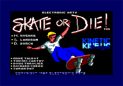 Skate or Die - Screenshot - Game Title Image