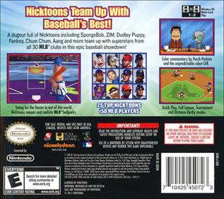 Nicktoons MLB - Box - Back Image