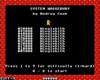 System Wadgebury - Screenshot - High Scores Image
