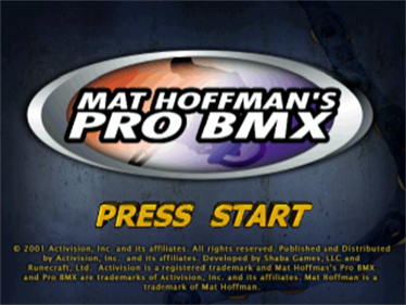 Mat Hoffman's Pro BMX - Screenshot - Game Title Image