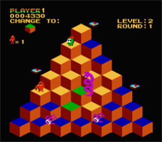 Q-Bert CNROM to MMC3 - Screenshot - Gameplay Image