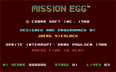 Mission Egg - Screenshot - Game Title Image