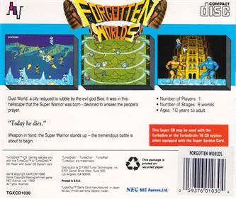 Forgotten Worlds - Box - Back Image