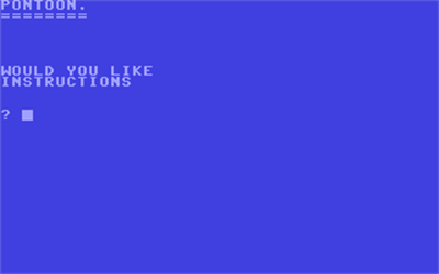 Pontoon (Cassette 50 Version) - Screenshot - Game Title Image
