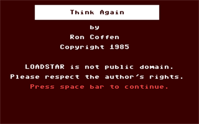 Think Again - Screenshot - Game Title Image