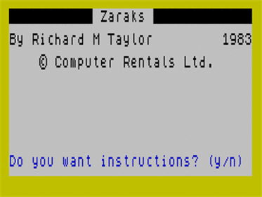 Zaraks - Screenshot - Game Title Image