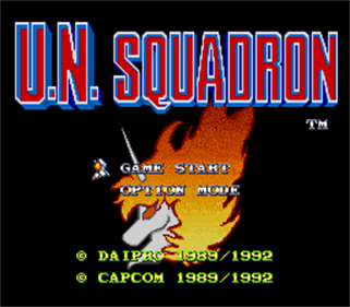 U.N. Squadron - Screenshot - Game Title Image