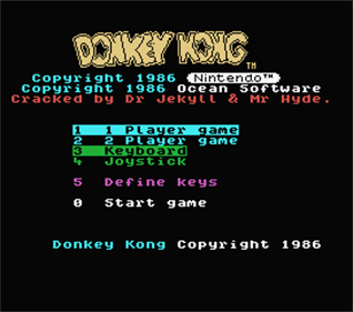 Donkey Kong (Ocean Software) - Screenshot - Game Title Image
