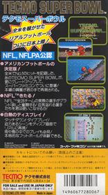 Tecmo Super Bowl - Box - Back Image