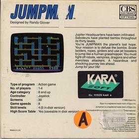 Jumpman (Epyx) - Box - Back Image