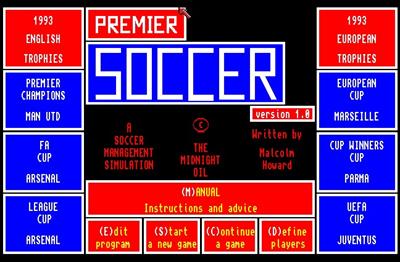 Premier Soccer - Screenshot - Game Title Image