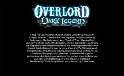 Overlord: Dark Legend - Screenshot - Game Title Image