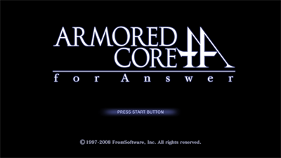 Armored Core For Answer - Screenshot - Game Title Image