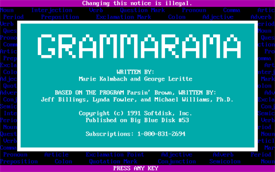 Grammarama - Screenshot - Game Title Image