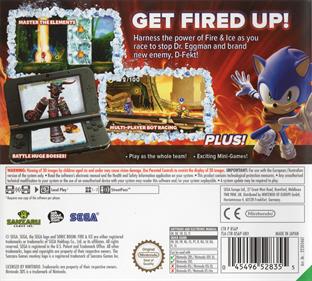 Sonic Boom: Fire & Ice - Box - Back Image