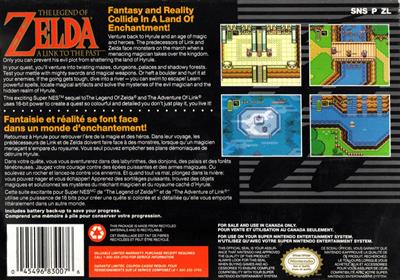 The Legend of Zelda: A Link to the Past - Box - Back Image