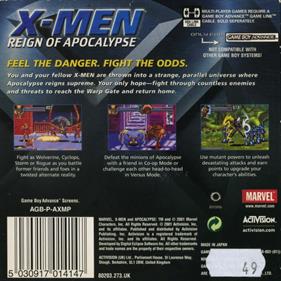 X-Men: Reign of Apocalypse - Box - Back Image