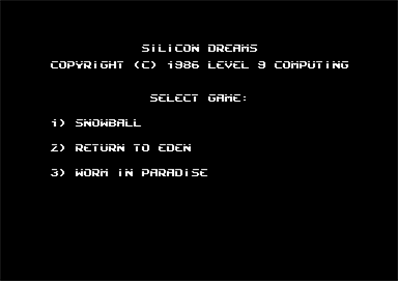 Silicon Dreams - Screenshot - Game Select Image