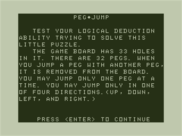 Peg Jump - Screenshot - Game Title Image