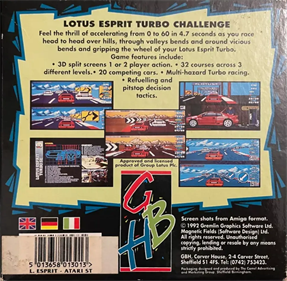 Lotus Esprit Turbo Challenge - Box - Back Image