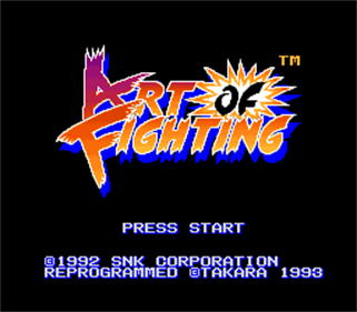 Art of Fighting - Screenshot - Game Title Image
