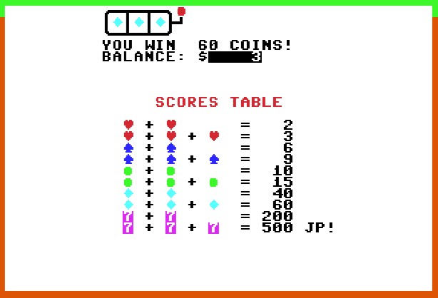 The Slot-tastic C=64 Slot Machine