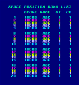 Space Position - Screenshot - High Scores Image