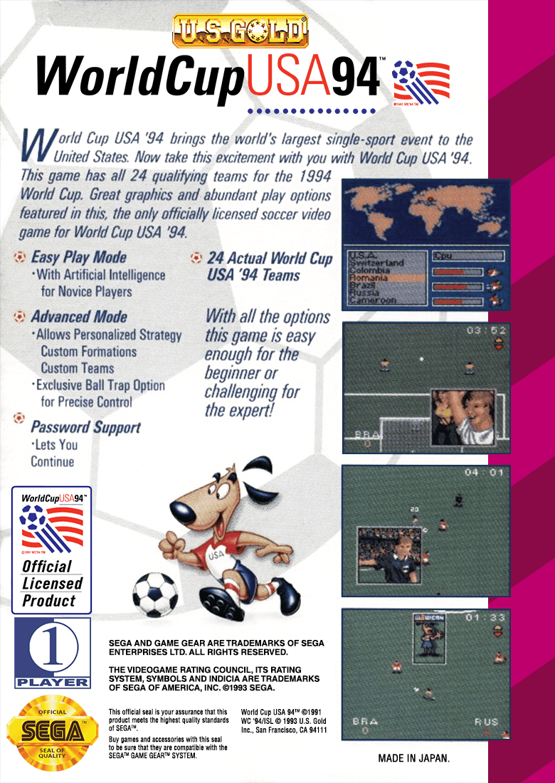 World Cup USA '94 - SEGA Online Emulator