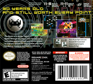 Spac3 Invaders Extr3me - Box - Back Image