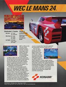 WEC Le Mans 24 - Advertisement Flyer - Back Image