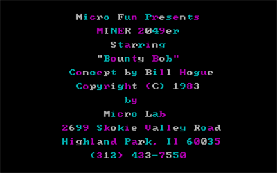 Miner 2049er - Screenshot - Game Title Image