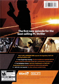 Half-Life 2: Episode One - Box - Back Image