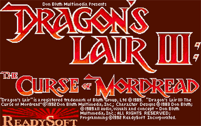 Dragon's Lair III: The Curse of Mordread - Screenshot - Game Title Image