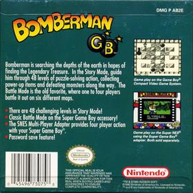 Bomberman GB - Box - Back Image