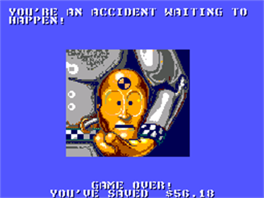 The Incredible Crash Dummies - Screenshot - Game Over Image
