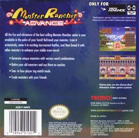 Monster Rancher Advance - Box - Back Image